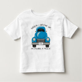 青いトラックのパーソナライズなワイシャツ トドラーTシャツ