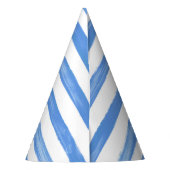 青いトラックの帽子-青い縞-編集可能年齢 パーティーハット (裏面)