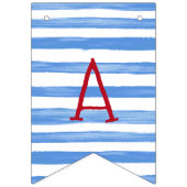 青いトラックの青い白のストライプの誕生日の旗 バンティングフラッグ (第2の旗)