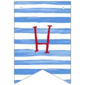 青いトラックの青い白のストライプの誕生日の旗 バンティングフラッグ (第1の旗)