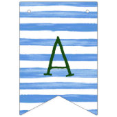 青いトラックの青い白のストライプの誕生日の旗 バンティングフラッグ (第2の旗)