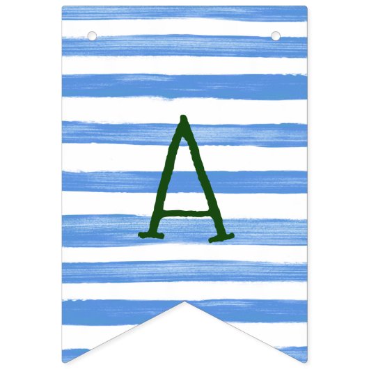 青いトラックの青い白のストライプの誕生日の旗 バンティングフラッグ (第2の旗)