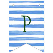 青いトラックの青い白のストライプの誕生日の旗 バンティングフラッグ (第3の旗)