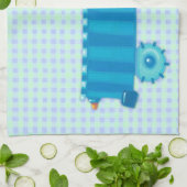 青いトラック キッチンタオル (折り畳み)