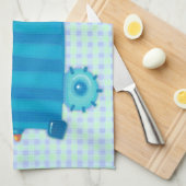 青いトラック キッチンタオル (四つ折り)