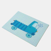 青いトラック ドアマット (アングル)