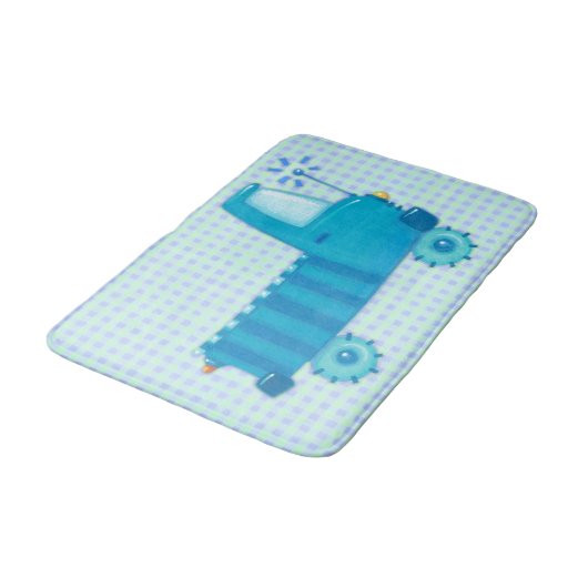 青いトラック バスマット (アングル)