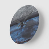 青いトラックfosted窓 ラウンド壁時計 (傾斜)