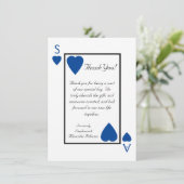 青いトランプのベガス結婚式のお礼カード 招待状 (スタンド正面)