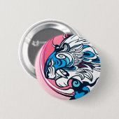 青いトラ 缶バッジ (正面&裏面)