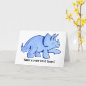 青いトリケラトプス カード (黄色い花)