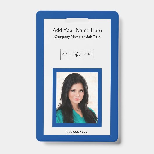 青いトリム追加フォトロゴ識別バッジ バッジ (表面)