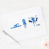 青いトリ漫画ロゴの様々な製品。 長方形シール (封筒)