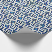 青いトルコのタイル ラッピングペーパー (角)