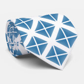 青いトレンディー三角形パターン ネクタイ (ロール)