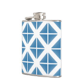 青いトレンディー三角形パターン フラスク (左)