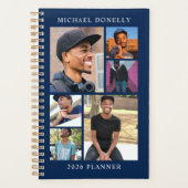 青いトレンディー6フォトコラージュ（年） プランナー手帳 (正面)