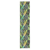 青いトンボきらめく翼絵画の ショートテーブルランナー (正面)