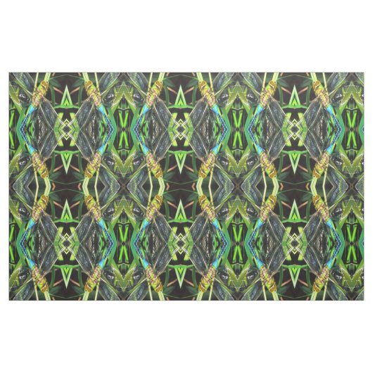 青いトンボきらめく翼絵画の ファブリック (ファットクウォーター)