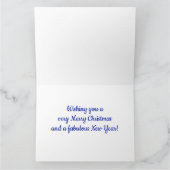 青いトンボと松の針クリスマス カード (内部)