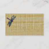 青いトンボのヴィンテージのパピルス 名刺 (裏面)