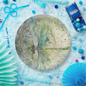 青いトンボの水彩画の紙皿 ペーパープレート (パーティー)