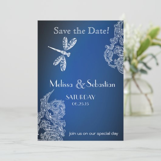 青いトンボの王室の上の白いレース セーブザデート (スタンド正面)