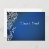 青いトンボの王室の上の白いレース ポストカード (正面/裏面)