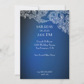 青いトンボの王室の上の白いレース 招待状 (裏面)