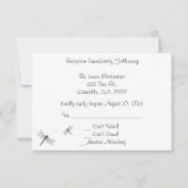 青いトンボの結婚式の招待状の返信 出欠カード (裏面)