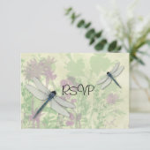 青いトンボの結婚式の招待返信 出欠カード (スタンド正面)