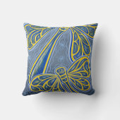 青いトンボの綿の枕 クッション (裏面)