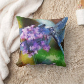 青いトンボの野生のニンニクのドットアート クッション (ブランケット)