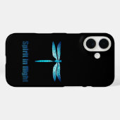 青いトンボの飛行イラスト Case-Mate iPhoneケース (裏面 (横))