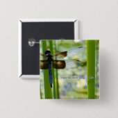 青いトンボボタン 缶バッジ (正面&裏面)