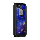 青いトンボ模様 LifeProof iPhoneケース (裏面/右)