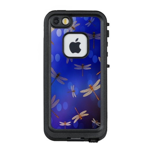 青いトンボ模様 LifeProof iPhoneケース (裏面)
