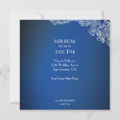 青いトンボ王室のブの白いレース結婚 招待状 (裏面)