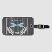 青いトンボ素朴ラ荷物タグ ラゲッジタグ (正面横)