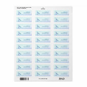 青いトンボ結婚イのカップルの住所 ラベル (フルシート)