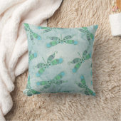 青いトンボ クッション (ブランケット)