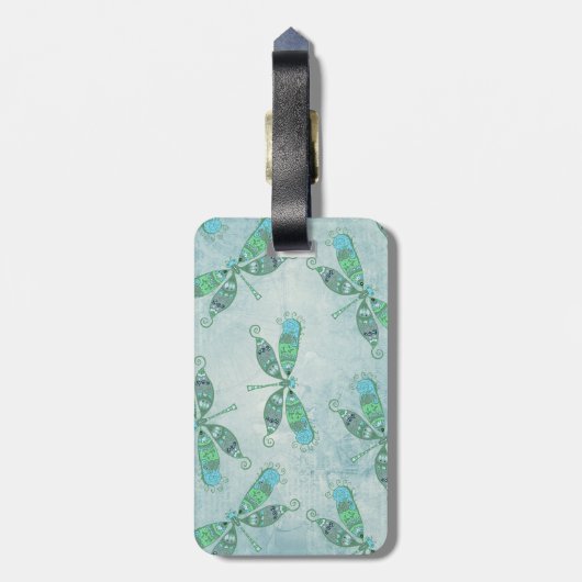 青いトンボ ラゲッジタグ (裏面縦)