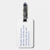 青いトンボ-荷物のラベル ラゲッジタグ (裏面縦)