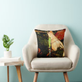 青いトンボ、黒い枕 クッション (椅子)