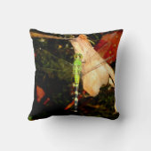 青いトンボ、黒い枕 クッション (裏面)