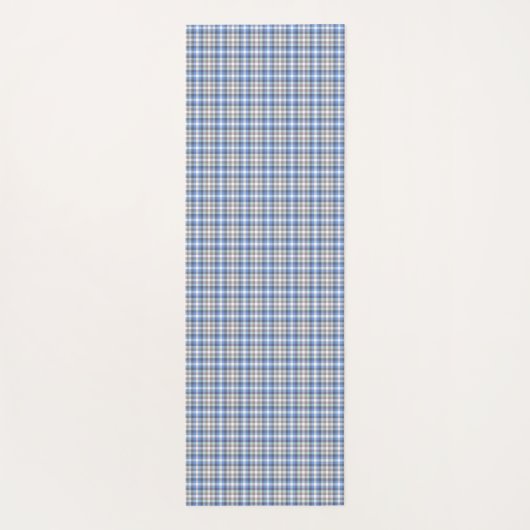 青いトープタータンチェック格子模様 ヨガマット (裏面)