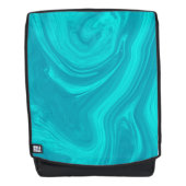 青いトーンのマーブル バックパック (正面)