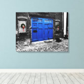 青いドアのキャンバス キャンバスプリント (インサイチュ (ウッドフロア))