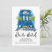 青いドアの水の色の移動のお知らせ 案内状 (スタンド正面)