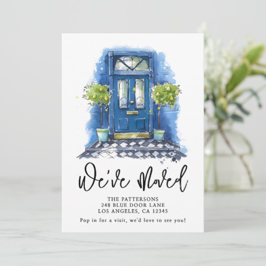 青いドアの水の色の移動のお知らせ 案内状 (スタンド正面)